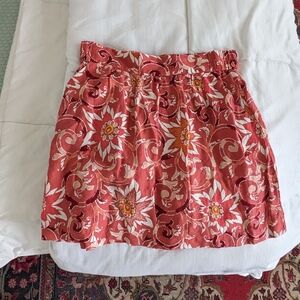 LOFT linen blend floral skirt